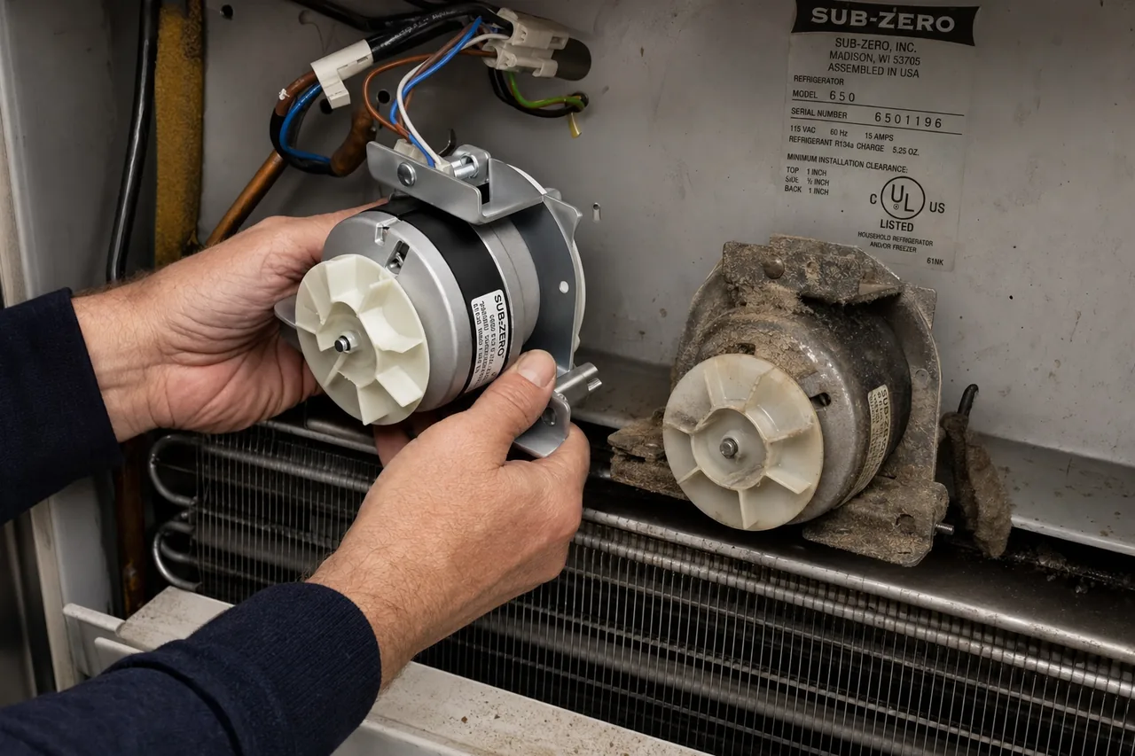 Close-up of an OEM appliance part replacement